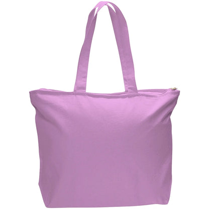 12 Oz. Cotton Canvas Jumbo Zipper Tote Bag