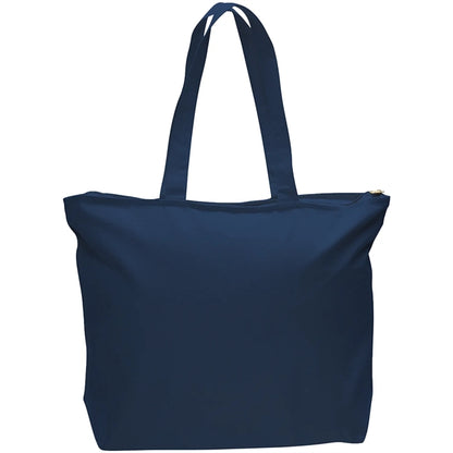 12 Oz. Cotton Canvas Jumbo Zipper Tote Bag