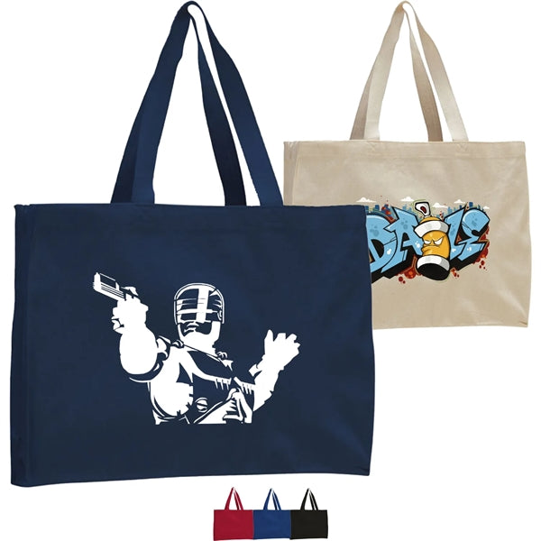 12 Oz. Cotton Canvas Gusset Tote Bag With Web Handles