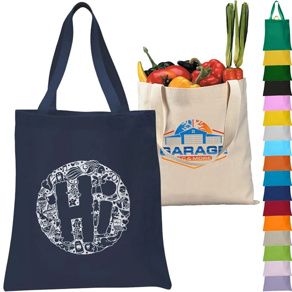 12 oz. 100% Cotton Canvas Tour Tote Bag With Bottom Gusset