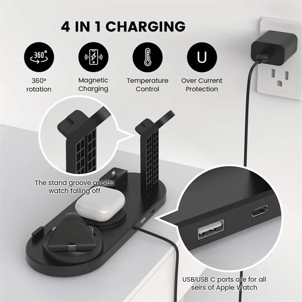 4 in 1 Wireless Charging Station for Multiple Devices