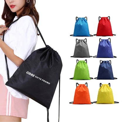 Gym Drawstring Bags Swim Backpack with Zip Pocket