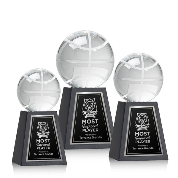 Basketball Award on Tall Marble Base