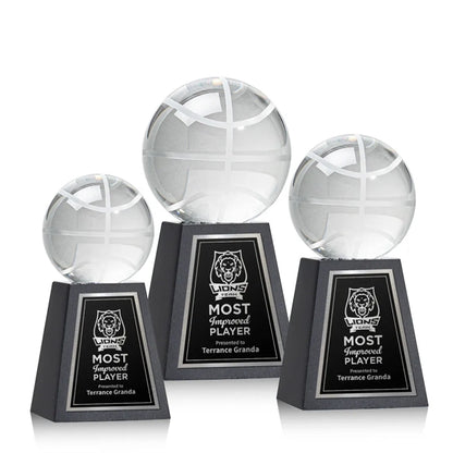 Basketball Award on Tall Marble Base