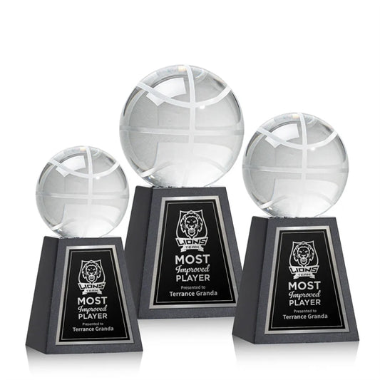 Basketball Award on Tall Marble Base
