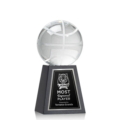 Basketball Award on Tall Marble Base
