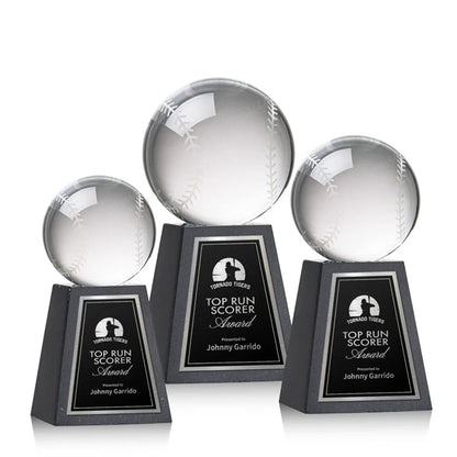 Baseball Award on Tall Marble Base
