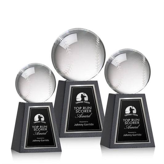 Baseball Award on Tall Marble Base