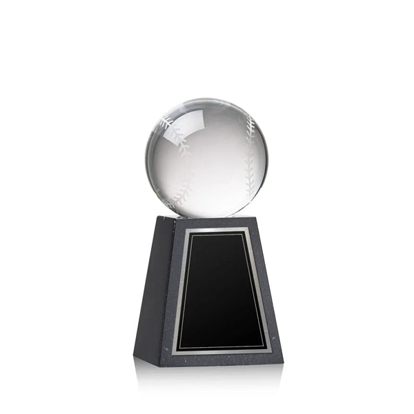 Baseball Award on Tall Marble Base