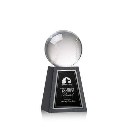 Baseball Award on Tall Marble Base