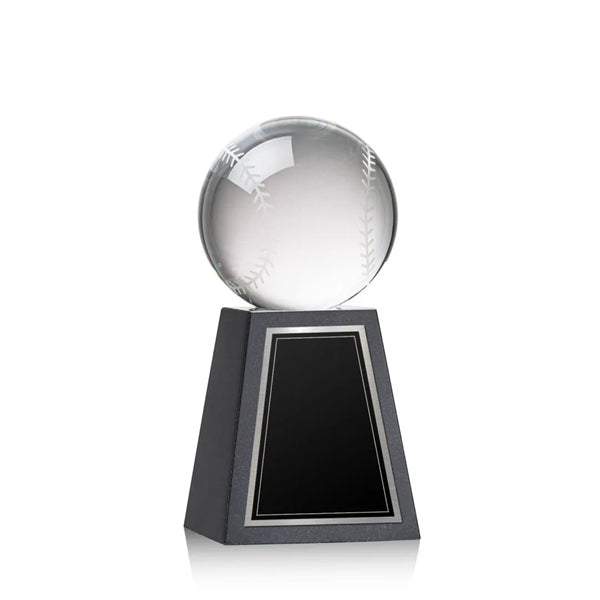 Baseball Award on Tall Marble Base