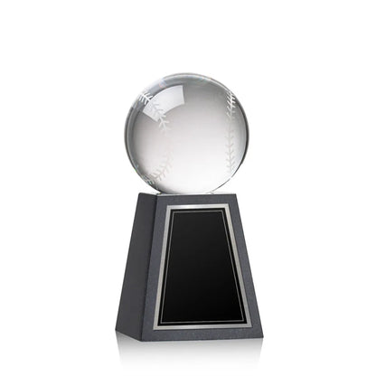 Baseball Award on Tall Marble Base