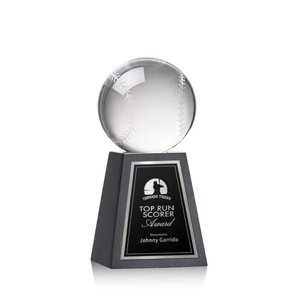 Baseball Award on Tall Marble Base