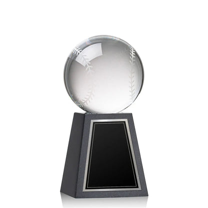 Baseball Award on Tall Marble Base