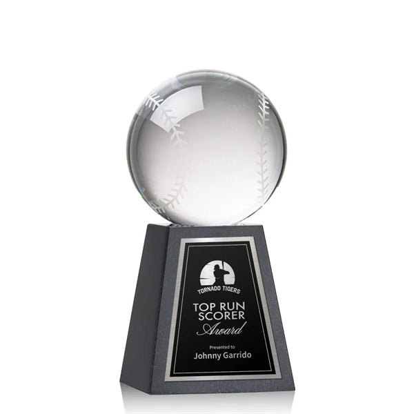 Baseball Award on Tall Marble Base