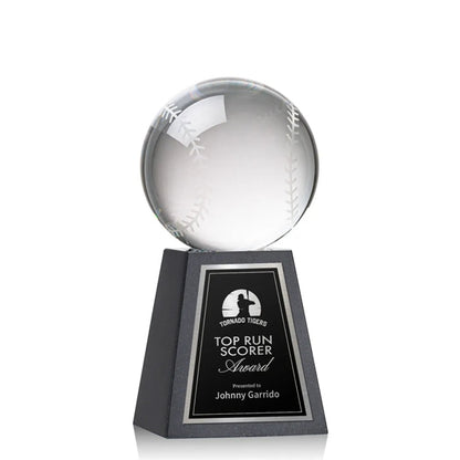 Baseball Award on Tall Marble Base