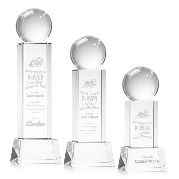 Baseball Award on Belcroft Base - Clear
