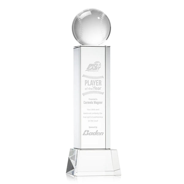 Baseball Award on Belcroft Base - Clear