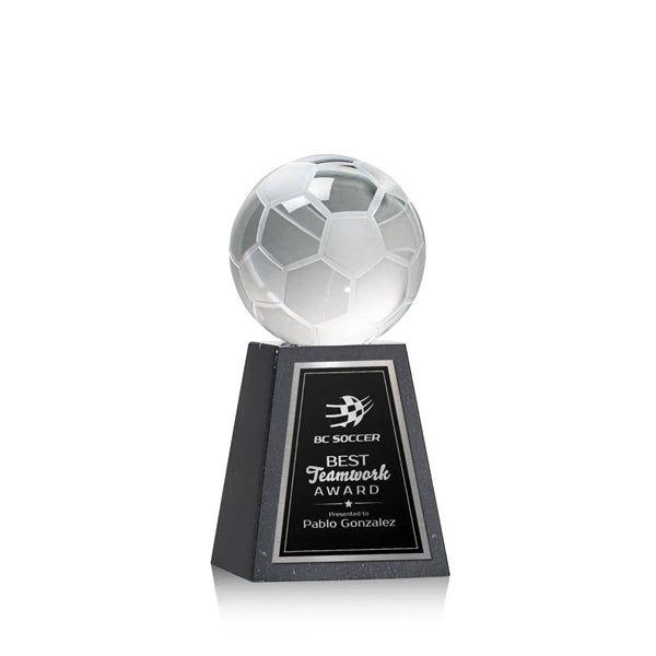 Soccer Ball Award on Tall Marble Base