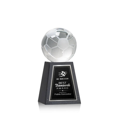 Soccer Ball Award on Tall Marble Base