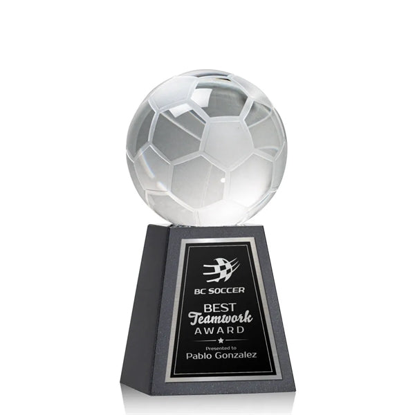 Soccer Ball Award on Tall Marble Base