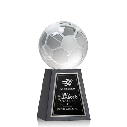 Soccer Ball Award on Tall Marble Base