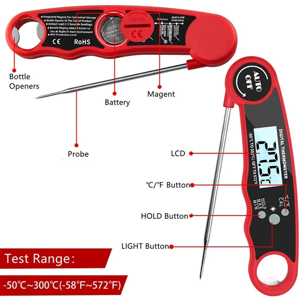 Instant Read Thermometer for Cooking and Grilling