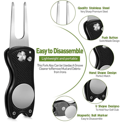 Stainless Steel Foldable Golf Divot Repair Tool