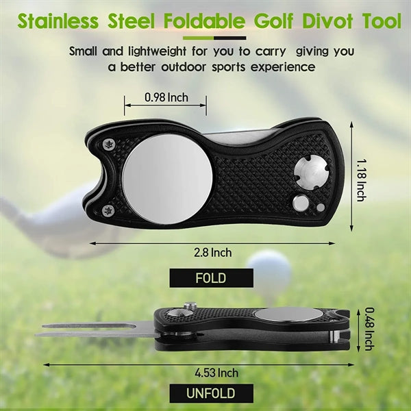 Stainless Steel Foldable Golf Divot Repair Tool