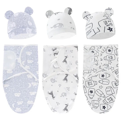 Baby Swaddle Wrap with Hat