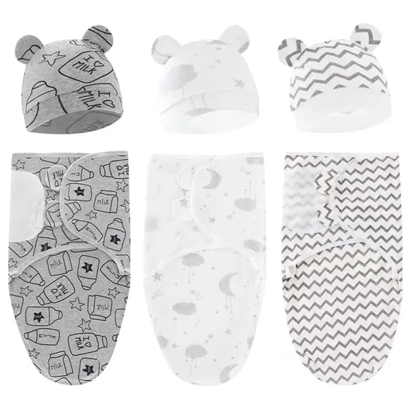 Baby Swaddle Wrap with Hat