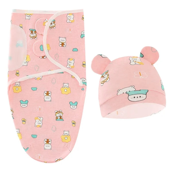 Baby Swaddle Wrap with Hat
