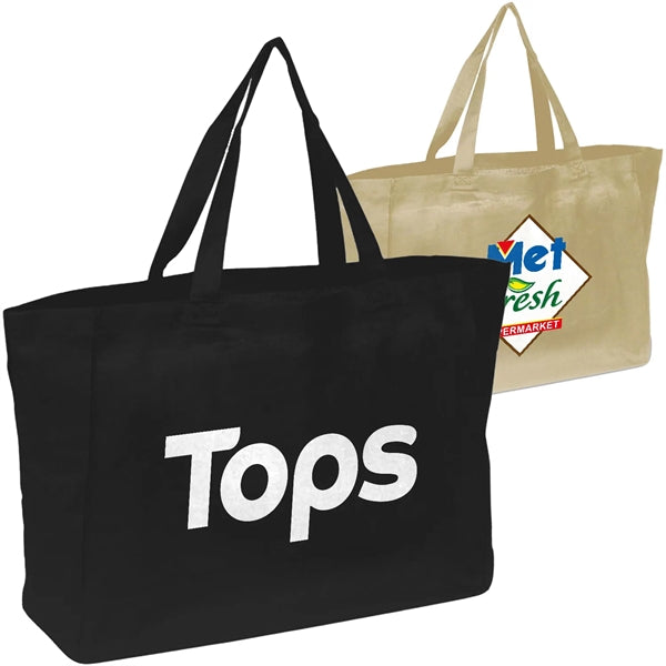 100% Cotton Canvas Sheeting Travel Tote W/ Matching Handles