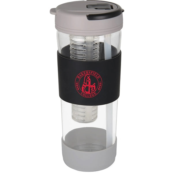 24 oz Glass Tumbler w/ Detachable Fruit Infuser & Sleeve