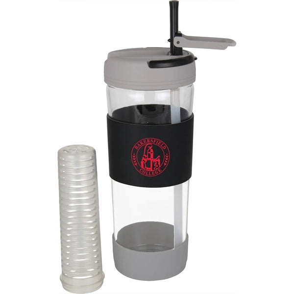 24 oz Glass Tumbler w/ Detachable Fruit Infuser & Sleeve
