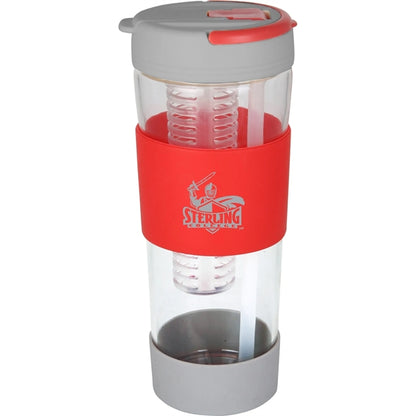 24 oz Glass Tumbler w/ Detachable Fruit Infuser & Sleeve