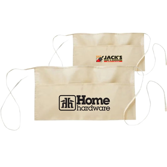 Handy 2-Pocket 100% Cotton Fabric Waist Apron