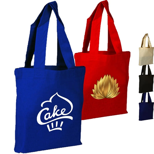 100% Cotton Canvas Sheeting Medium Tote Bag W/ Mini Gusset