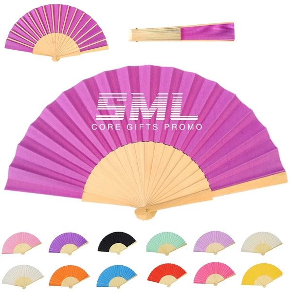Custom 9 inches Bamboo Paper Folding Hand Held Fan