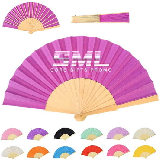 Custom 9 inches Bamboo Paper Folding Hand Held Fan