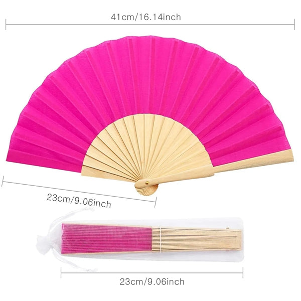 Custom 9 inches Bamboo Paper Folding Hand Held Fan