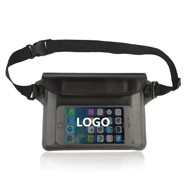 Hands- Free Waterproof Pouch with Adjustable Waist Strap.