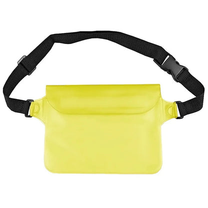 Hands- Free Waterproof Pouch with Adjustable Waist Strap.