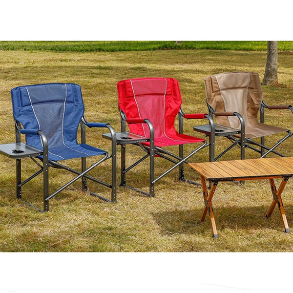 Portable Foldable Directors Chair with Side Table