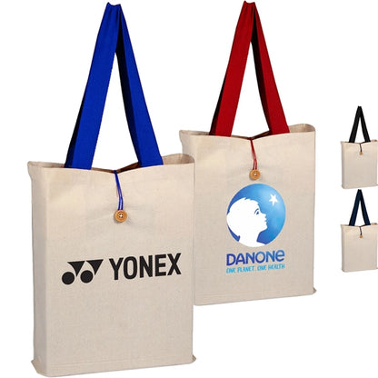 100% Cotton Canvas Qtees Buttonup Tote w/ C Handle
