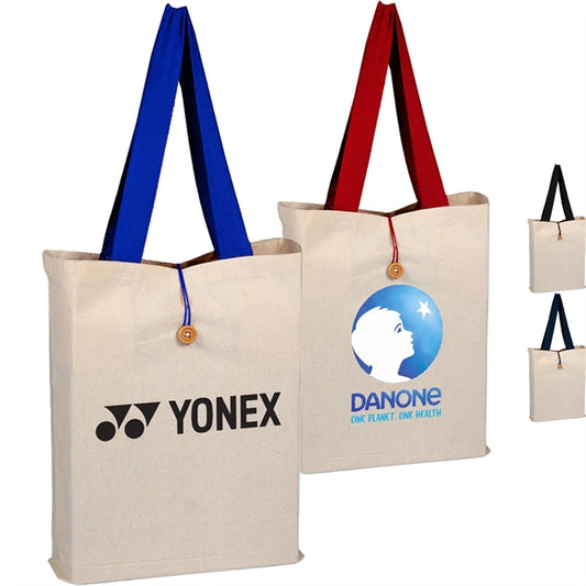 100% Cotton Canvas Qtees Buttonup Tote w/ C Handle