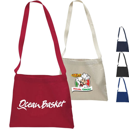 Messenger Cotton Canvas Tote w/ Shoulder Strap 14"W X 12"H