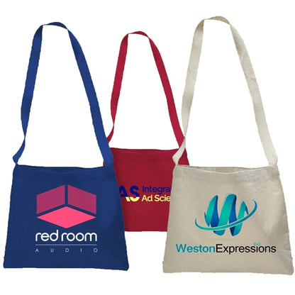 Messenger Cotton Canvas Tote w/ Shoulder Strap 14"W X 12"H