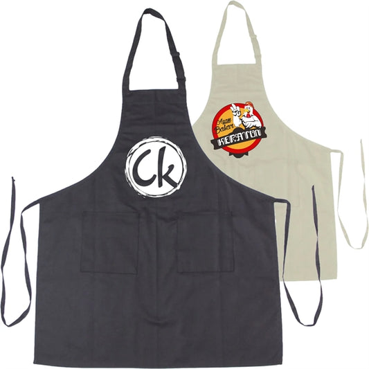 Poly Apron w/ Custom Logo & Pockets Full Length