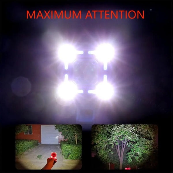 Super Bright Bike Front Light with High-Traffic Horn